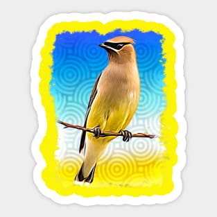 Colorful Cedar Waxwing Sticker